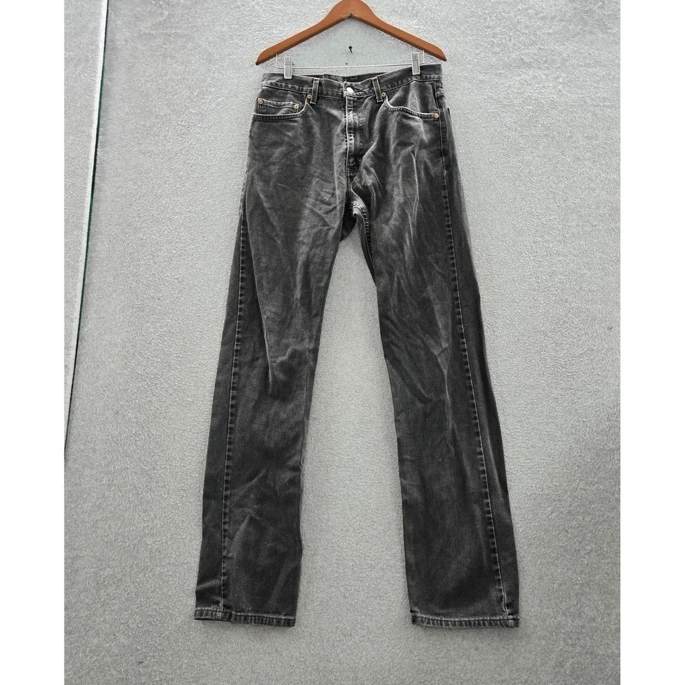 VINTAGE Levi's 505 Men Jeans 34X36 Gray Denim Regular Straight 34